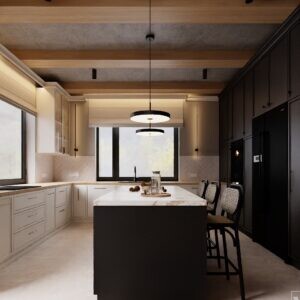 Kuchnia w stylu modern farmhouse z dużą wyspą | Wnętrzagram Lublin